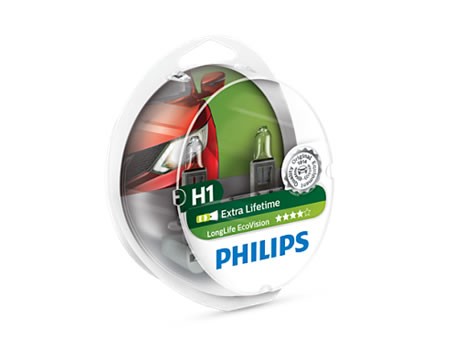 Auto sijalice PHILIPS H1 12V 55W P14.5s – ECO VISION – Long life –