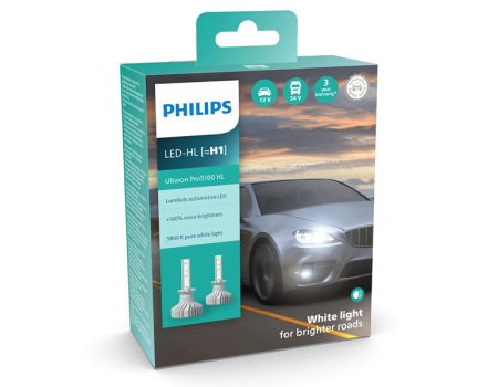 Auto sijalicе PHILIPS LED H1 – Ultinon Pro5100 HL – 5800K do 160% više svetla – 12 / 24V – 11258-U51X2